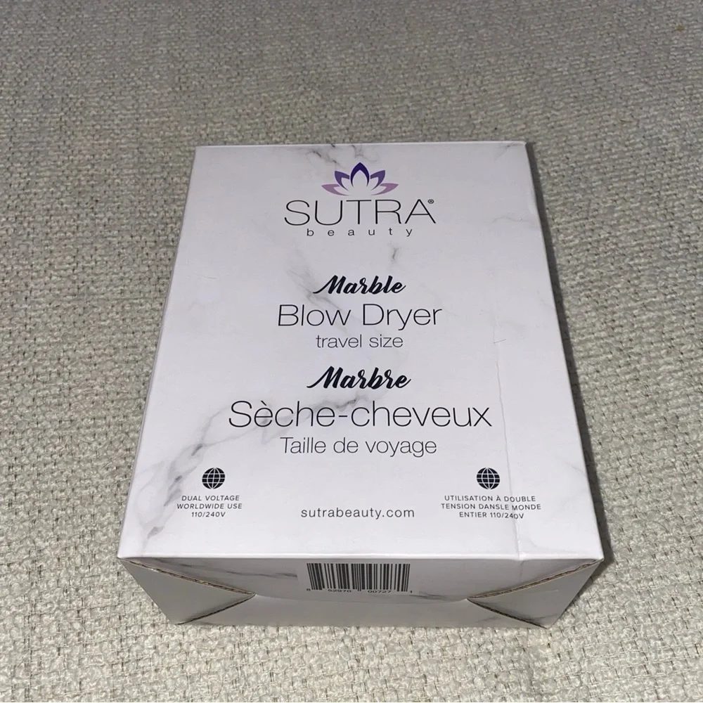 SUTRA Beauty Marble Travel Size Blow Dryer 1000 Watt 2 Speed Lightweight